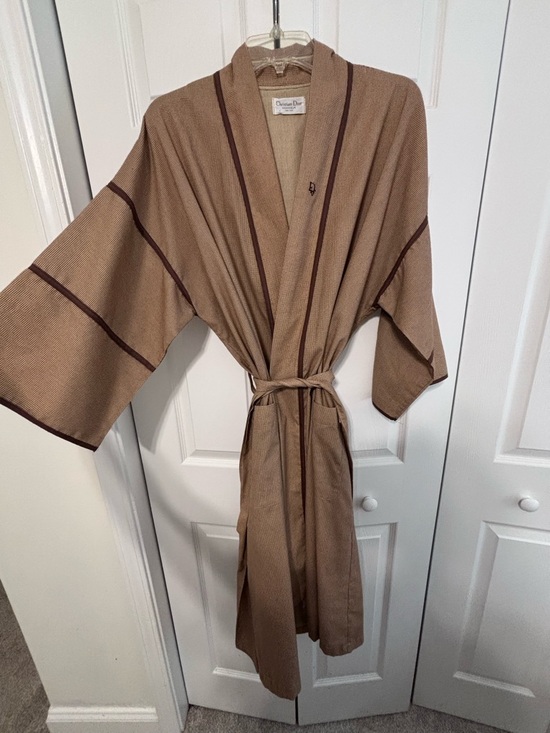 Dior Other - Dior Men Brown Tan Robe with Dark Brown Trim